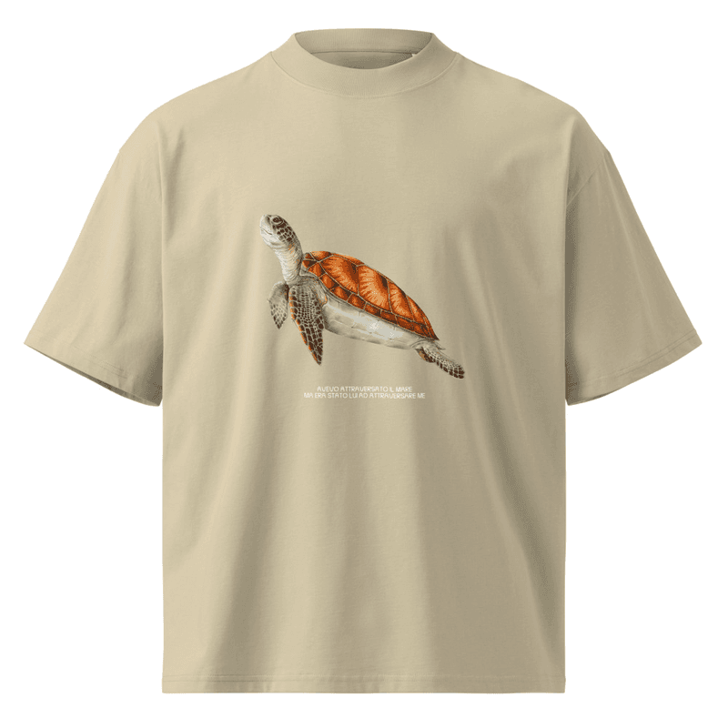 Turtle organic oversized high neck t-shirt thumbnail 4