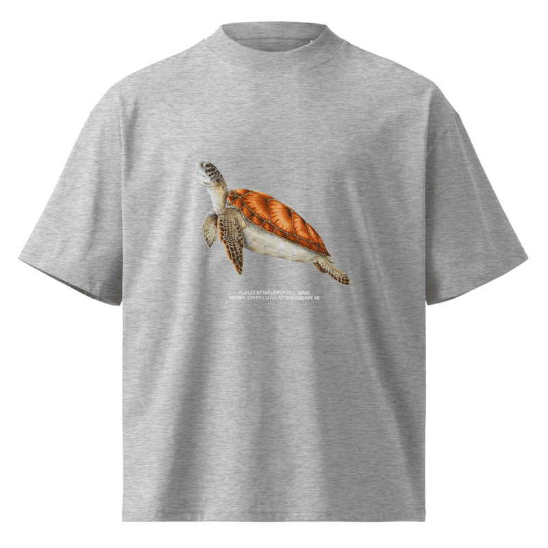 Turtle organic oversized high neck t-shirt thumbnail 3