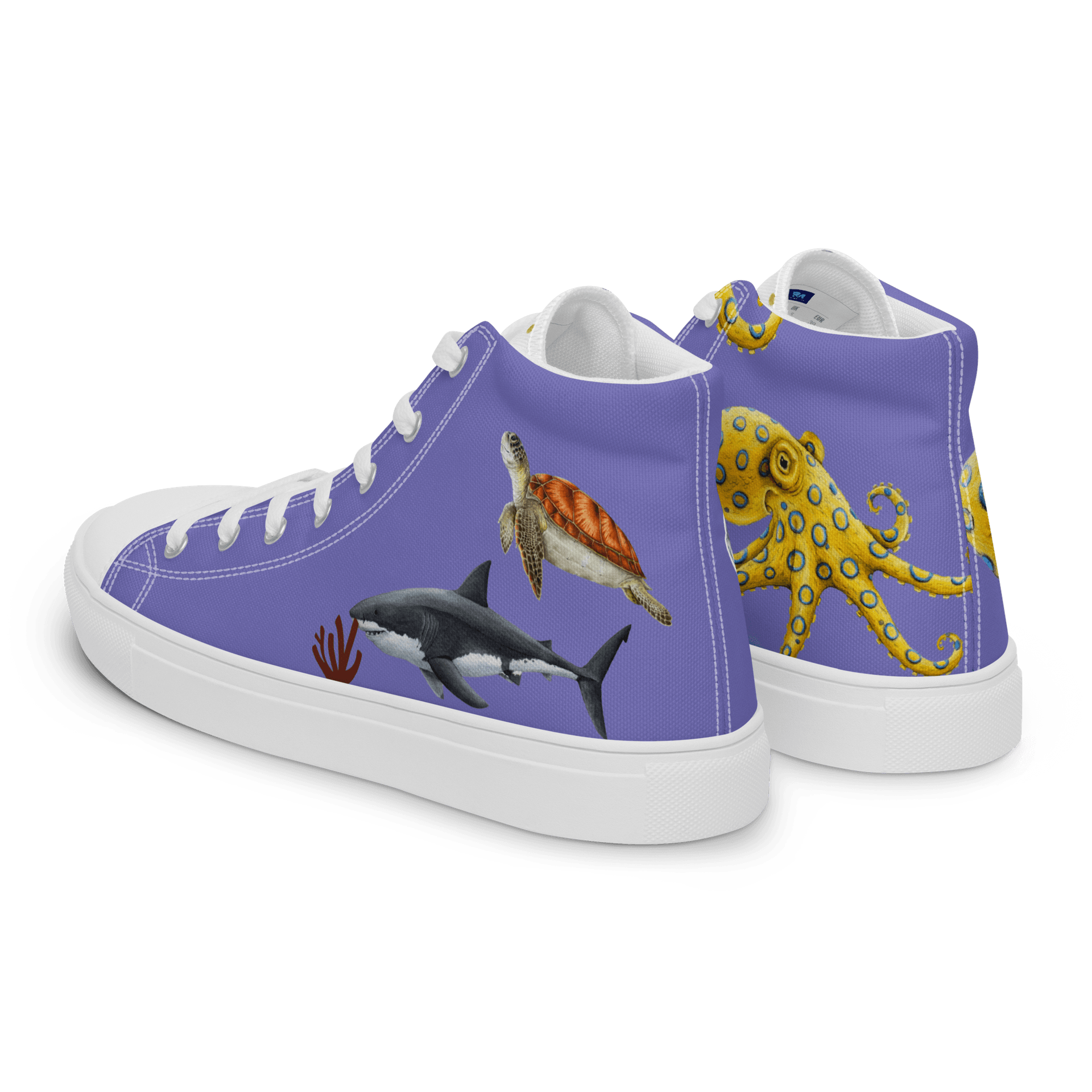 Ocean Women’s high top canvas shoes thumbnail 3