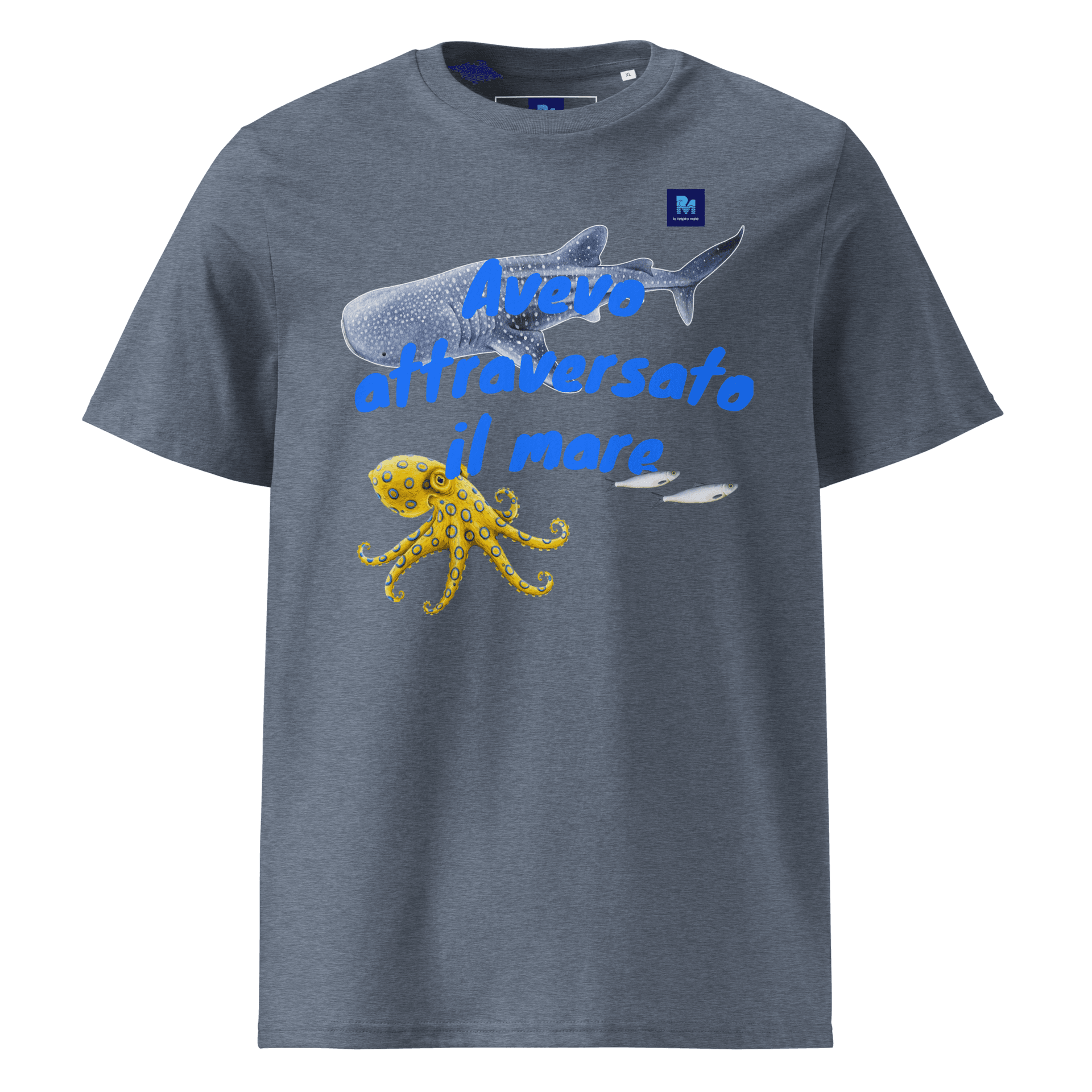Io Respiro Mare Unisex organic cotton t-shirt thumbnail 3
