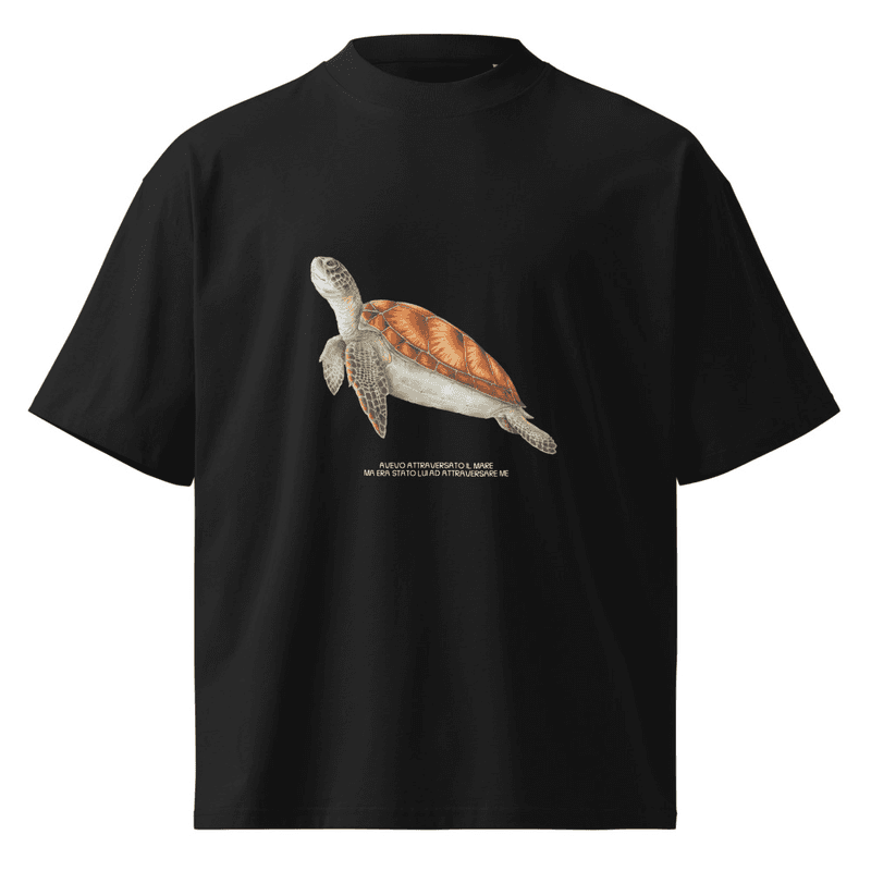 Turtle organic oversized high neck t-shirt thumbnail 2